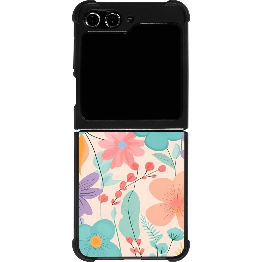 Coque Samsung Galaxy Z Flip5 - Silicone rigide noir Easter 2024 spring flowers