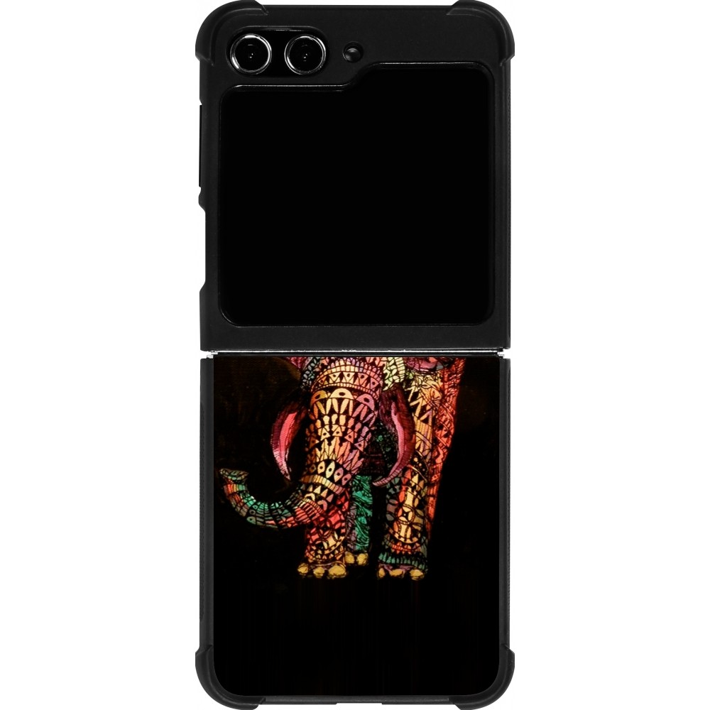 Coque Samsung Galaxy Z Flip5 - Silicone rigide noir Elephant 02