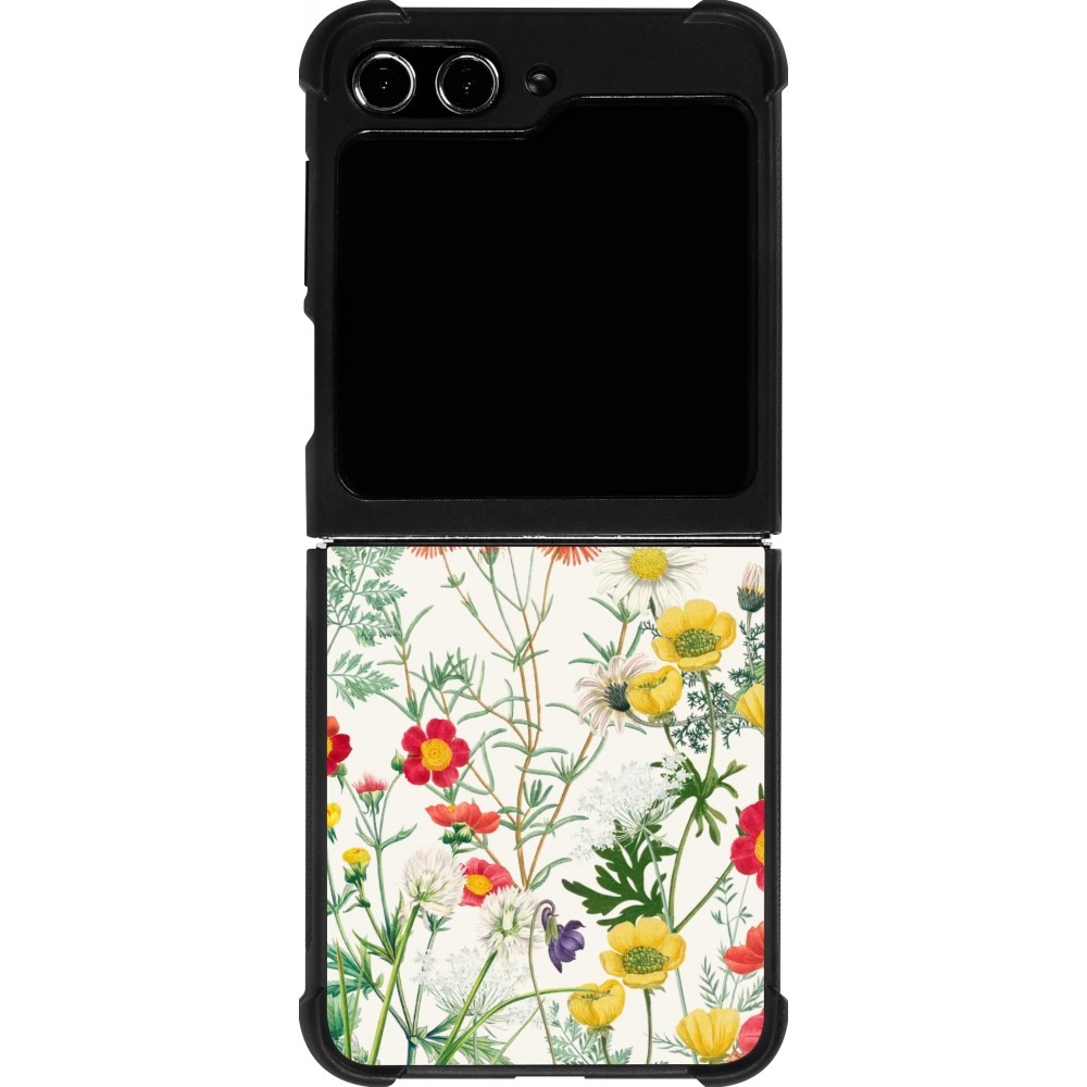 Coque Samsung Galaxy Z Flip5 - Silicone rigide noir Flora Botanical Wildlife