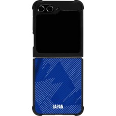 Coque Samsung Galaxy Z Flip5 - Silicone rigide noir Maillot de football Japon 2022 personnalisable