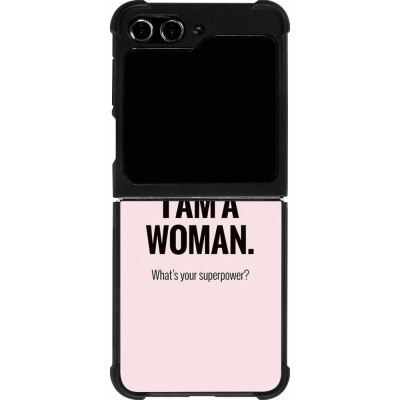 Coque Samsung Galaxy Z Flip5 - Silicone rigide noir I am a woman