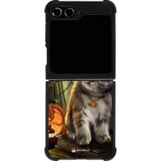 Coque Samsung Galaxy Z Flip5 - Silicone rigide noir Halloween 21 Witch cat