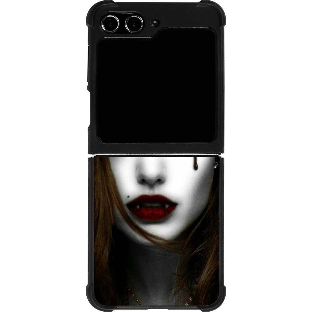 Coque Samsung Galaxy Z Flip5 - Silicone rigide noir Halloween 2023 gothic vampire