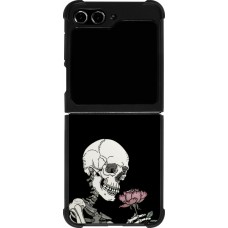 Coque Samsung Galaxy Z Flip5 - Silicone rigide noir Halloween 2023 rose and skeleton