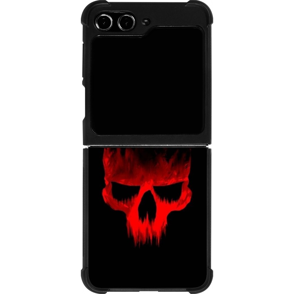 Coque Samsung Galaxy Z Flip5 - Silicone rigide noir Halloween 2023 scary skull