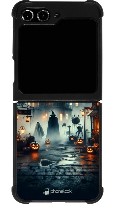 Coque Samsung Galaxy Z Flip5 - Silicone rigide noir Halloween Spookville