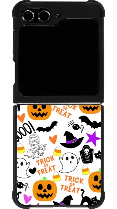 Coque Samsung Galaxy Z Flip5 - Silicone rigide noir Halloween 2024 trick or treat