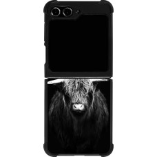 Coque Samsung Galaxy Z Flip5 - Silicone rigide noir Highland calf black