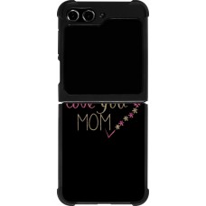 Coque Samsung Galaxy Z Flip5 - Silicone rigide noir I love you Mom