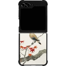 Coque Samsung Galaxy Z Flip5 - Silicone rigide noir Japanese Bird