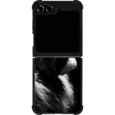 Coque Samsung Galaxy Z Flip5 - Silicone rigide noir Lion looking up