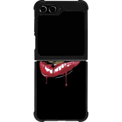 Coque Samsung Galaxy Z Flip5 - Silicone rigide noir Lips bullet