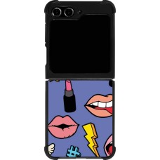 Coque Samsung Galaxy Z Flip5 - Silicone rigide noir Lips and lipgloss