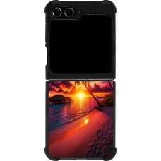 Coque Samsung Galaxy Z Flip5 - Silicone rigide noir Maldives Dusk Bliss