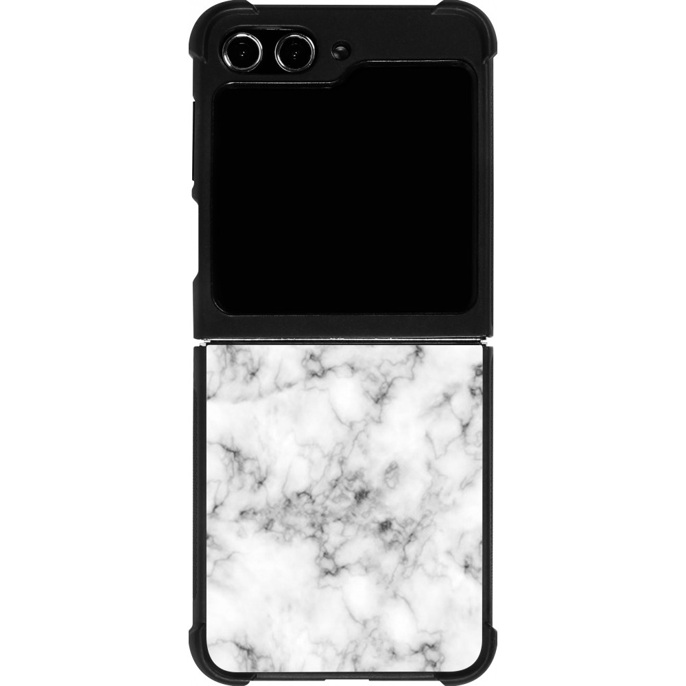 Coque Samsung Galaxy Z Flip5 - Silicone rigide noir Marble 01