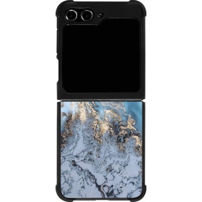 Coque Samsung Galaxy Z Flip5 - Silicone rigide noir Marble 04