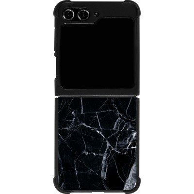 Coque Samsung Galaxy Z Flip5 - Silicone rigide noir Marble Black 01