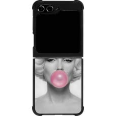 Coque Samsung Galaxy Z Flip5 - Silicone rigide noir Marilyn Bubble