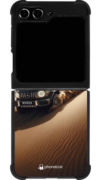 Coque Samsung Galaxy Z Flip5 - Silicone rigide noir Mercedes G Drift Desert