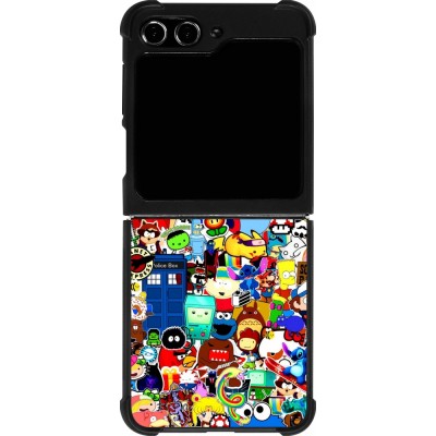 Coque Samsung Galaxy Z Flip5 - Silicone rigide noir Mixed cartoons