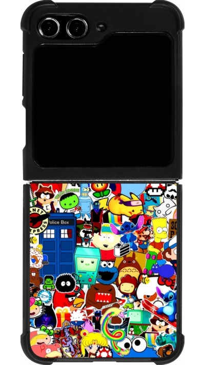 Coque Samsung Galaxy Z Flip5 - Silicone rigide noir Mixed cartoons