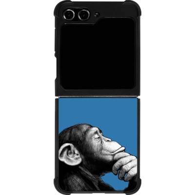 Coque Samsung Galaxy Z Flip5 - Silicone rigide noir Monkey Pop Art