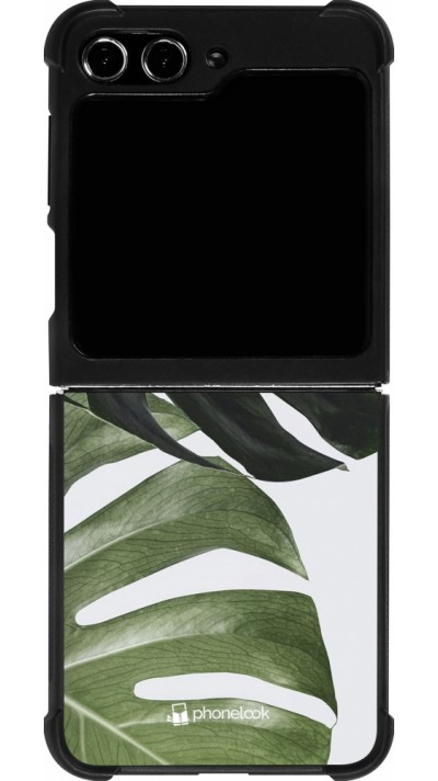 Coque Samsung Galaxy Z Flip5 - Silicone rigide noir Monstera Plant