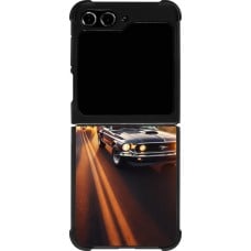 Coque Samsung Galaxy Z Flip5 - Silicone rigide noir Mustang 69 Grand Canyon