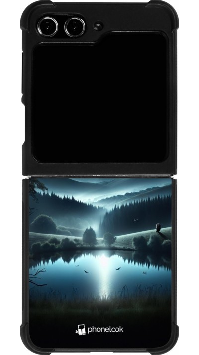 Coque Samsung Galaxy Z Flip5 - Silicone rigide noir Night Sky View