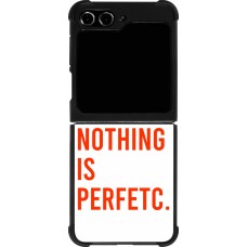 Coque Samsung Galaxy Z Flip5 - Silicone rigide noir Nothing is Perfetc