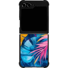 Coque Samsung Galaxy Z Flip5 - Silicone rigide noir Palms Blue