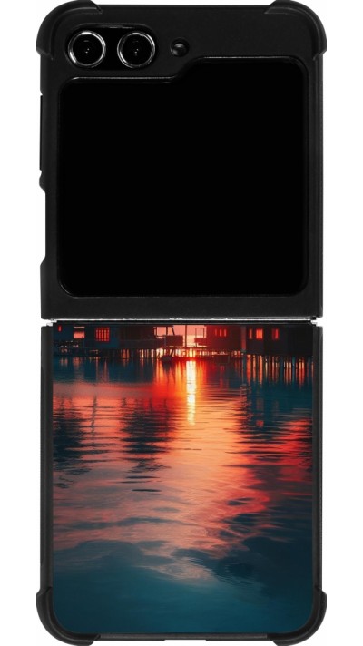 Coque Samsung Galaxy Z Flip5 - Silicone rigide noir Paradis Maldives