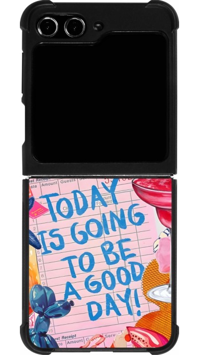 Coque Samsung Galaxy Z Flip5 - Silicone rigide noir Preppy Today is Going to be a good day