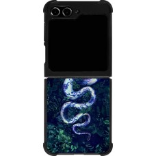 Samsung Galaxy Z Flip5 Case Hülle - Silikon schwarz Snake Blue Anaconda