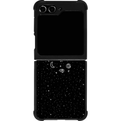 Coque Samsung Galaxy Z Flip5 - Silicone rigide noir Space Doodle