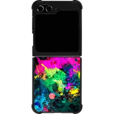 Coque Samsung Galaxy Z Flip5 - Silicone rigide noir Splash paint