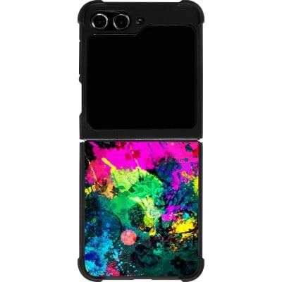 Coque Samsung Galaxy Z Flip5 - Silicone rigide noir Splash paint