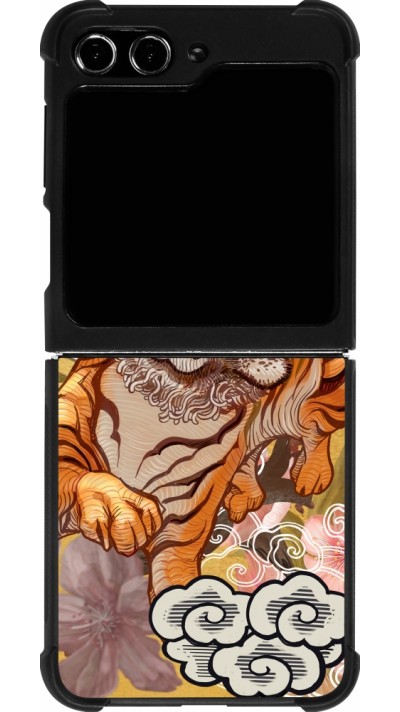 Coque Samsung Galaxy Z Flip5 - Silicone rigide noir Spring 23 japanese tiger