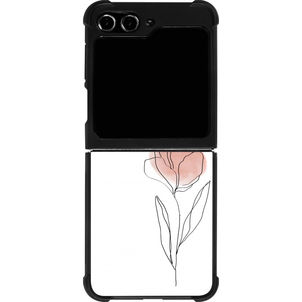 Coque Samsung Galaxy Z Flip5 - Silicone rigide noir Spring 23 minimalist flower