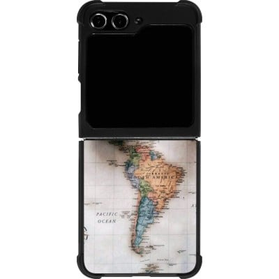 Coque Samsung Galaxy Z Flip5 - Silicone rigide noir Travel 01