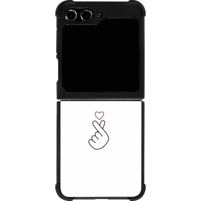 Coque Samsung Galaxy Z Flip5 - Silicone rigide noir Valentine 2024 heart by Millennials