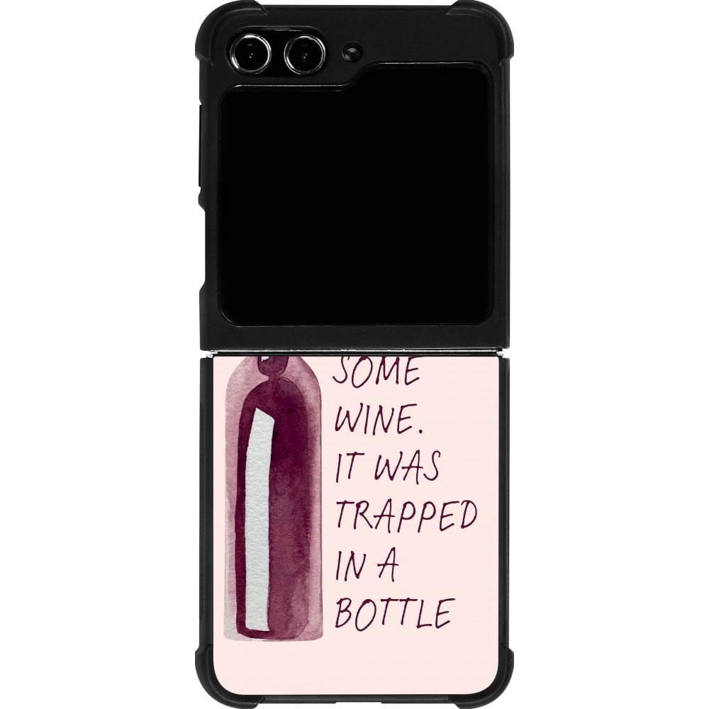 Coque Samsung Galaxy Z Flip5 - Silicone rigide noir I just rescued some wine