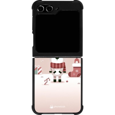 Coque Samsung Galaxy Z Flip5 - Silicone rigide noir Noël 2023 Choupinette Renne