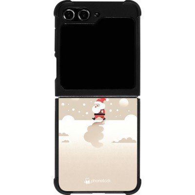 Coque Samsung Galaxy Z Flip5 - Silicone rigide noir Noël 2023 Minimalist Santa