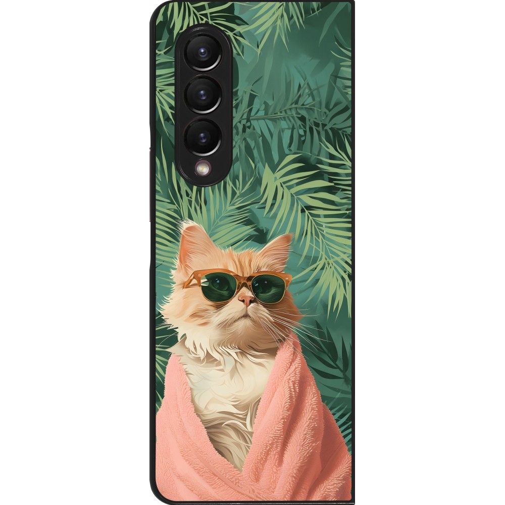 Coque Samsung Galaxy Z Fold3 5G - Cat Summer Palms