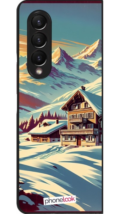 Coque Samsung Galaxy Z Fold3 5G - Chalet montagne enneigée