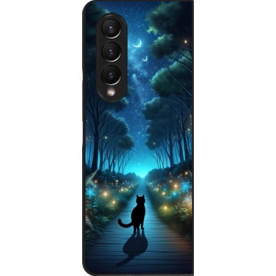 Coque Samsung Galaxy Z Fold3 5G - Chat noir promenade