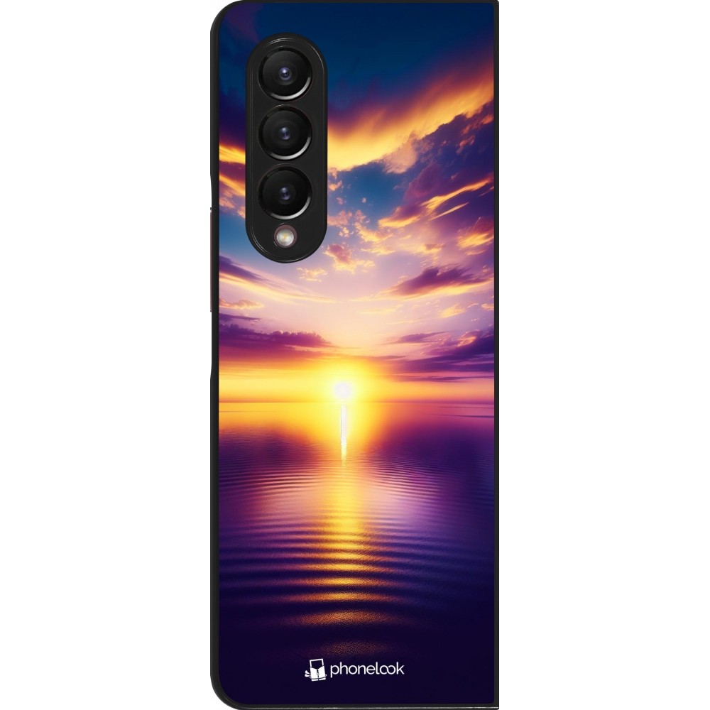 Coque Samsung Galaxy Z Fold3 5G - Coucher soleil jaune violet