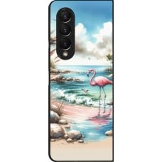 Coque Samsung Galaxy Z Fold3 5G - Flamant rose aquarelle