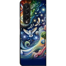 Coque Samsung Galaxy Z Fold3 5G - hibou volant floral